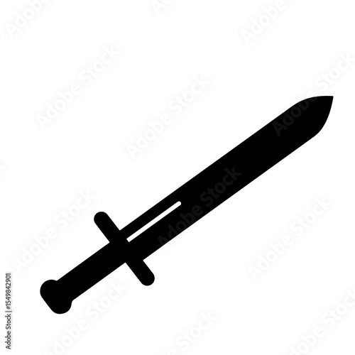 Black sword icon, vector illustration, simple design