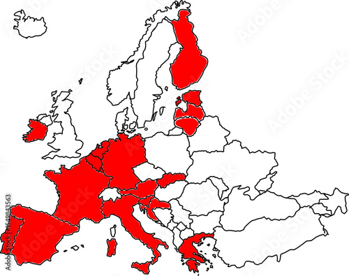EUROZONE MAP, MAP OF EUROPEAN COUNTRIES USING EURO CURRENCY