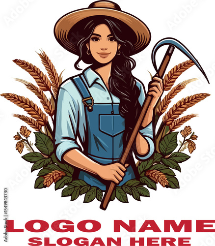 Latin american farmer vector white background .