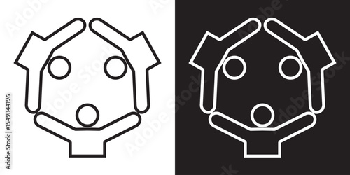 Social welfare black and white icon. vector illustration. EPS 10/AI