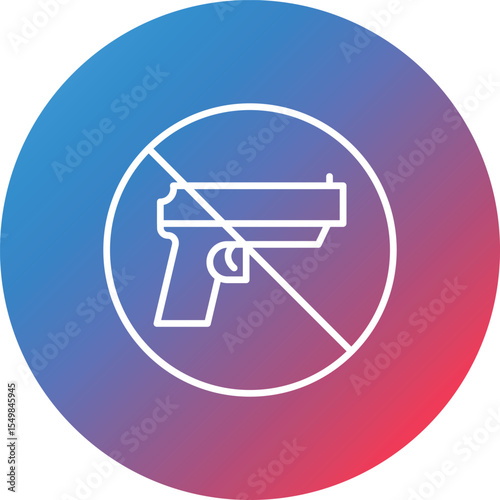 No Weapons Line Gradient Circle Background Icon