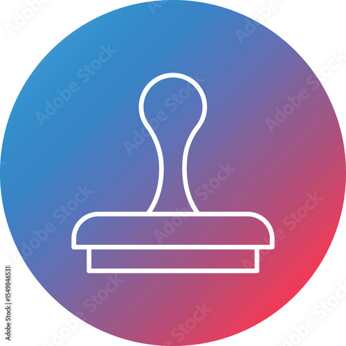 Rubber Stamp Line Gradient Circle Background Icon