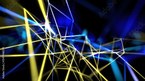 Dynamic Abstract of Neon Light Network with Vivid Colors