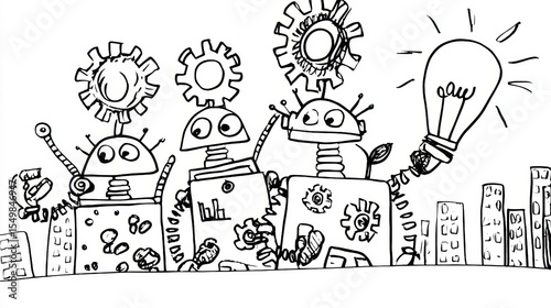 Innovative Robots Working Together to Generate Bright Ideas