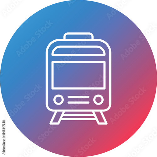 Train Line Gradient Circle Background Icon