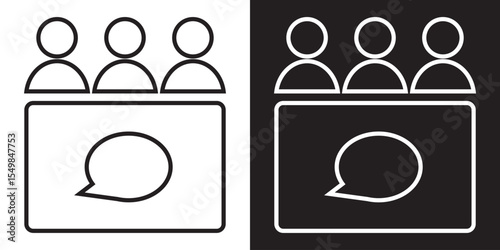 Social welfare black and white icon. vector illustration. EPS 10/AI