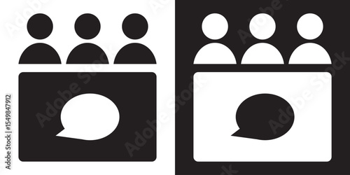 Social welfare black and white icon. vector illustration. EPS 10/AI