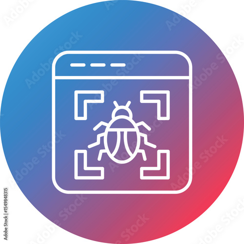 Virus Detection Line Gradient Circle Background Icon