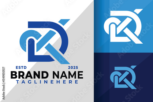 Initial Letter Dk or Kd Logo Icon Vector Design Illustration