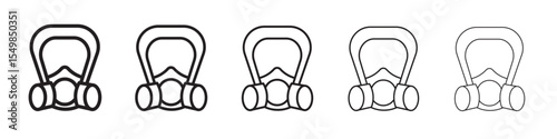 Respirator with filter cartridges icon vector illustration isolated