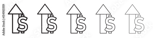 Rise price icon vector illustration isolated
