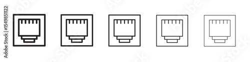 RJ45 cable port icon vector illustration isolated