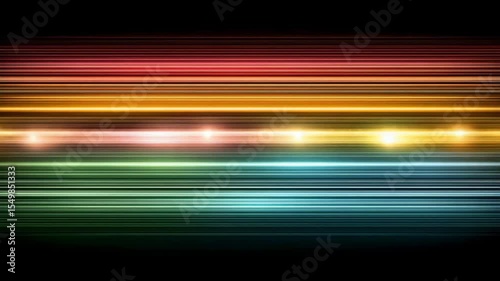 Dynamic multicolor light streaks: vibrant horizontal motion with bright glow patterns