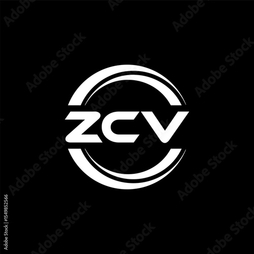 ZCV letter logo design with white background in illustrator, vector logo modern alphabet font overlap style, calligraphy designs for logo, Poster, Invitation, etc.