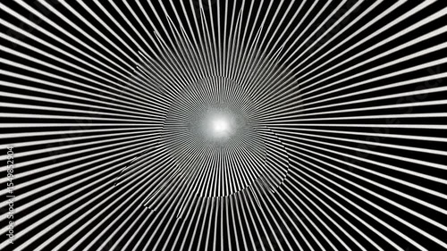 Abstract Black and White Radiating Tunnel Illusion
