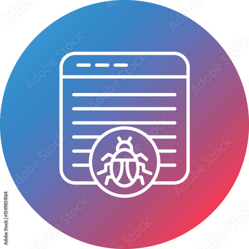 Website Bug Line Gradient Circle Background Icon