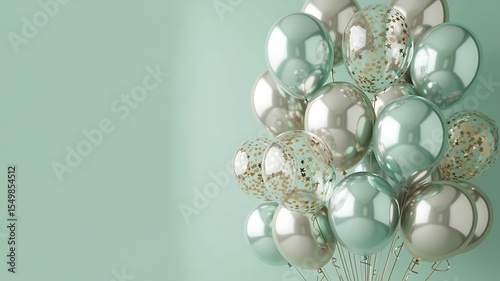 Balloons in pastel tones for holiday and celebration party