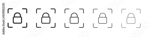 Scan lock icon vector illustration isolated