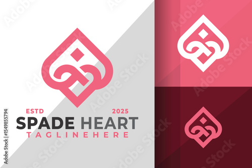 Spade Heart Logo Icon Vector Design Illustration