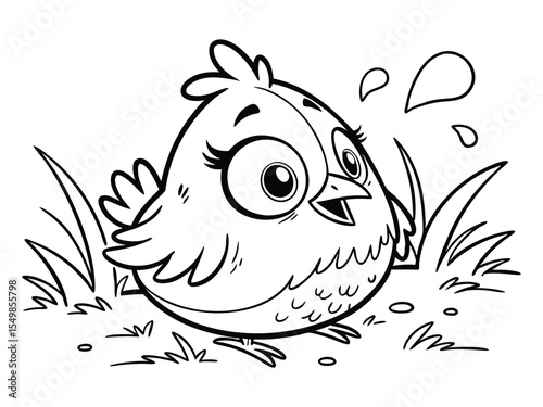 Doodle drafting an animal for a cute hen. Animal outline for different types of farm animals