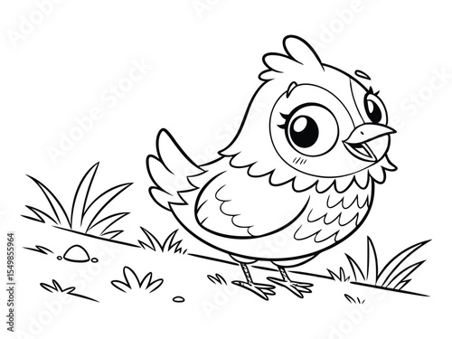 Doodle drafting an animal for a cute hen. Animal outline for different types of farm animals