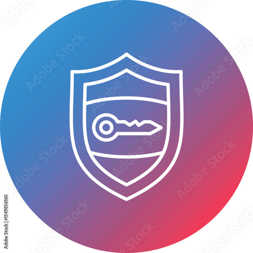 VPN Line Gradient Circle Background Icon