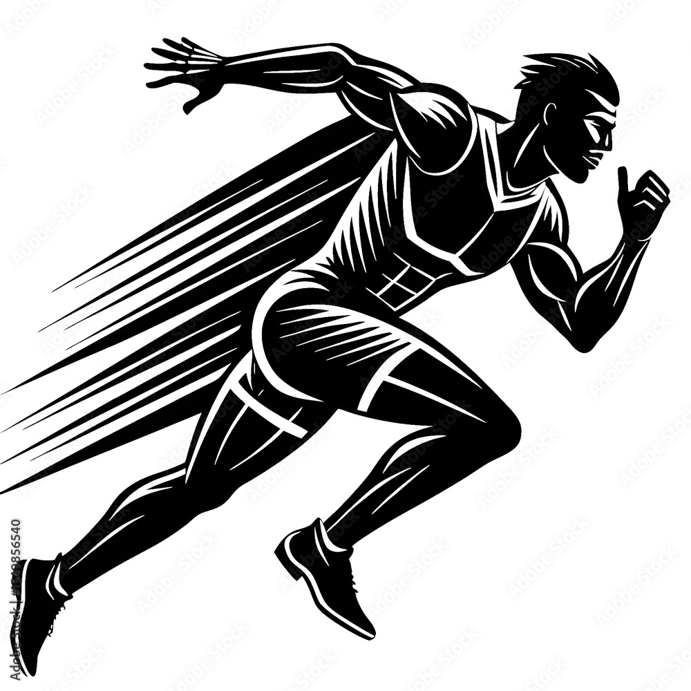 Fototapeta premium Runner Athlete Vector Art Png transparent 