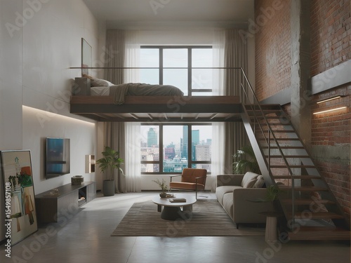 modern loft living room