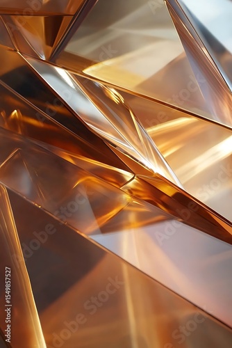 Fluid diagonal lines and geometric forms intertwining, with a mix of warm and cool tones creating a sense of movement 