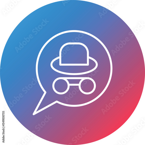 Chat Spyware Line Gradient Circle Background Icon