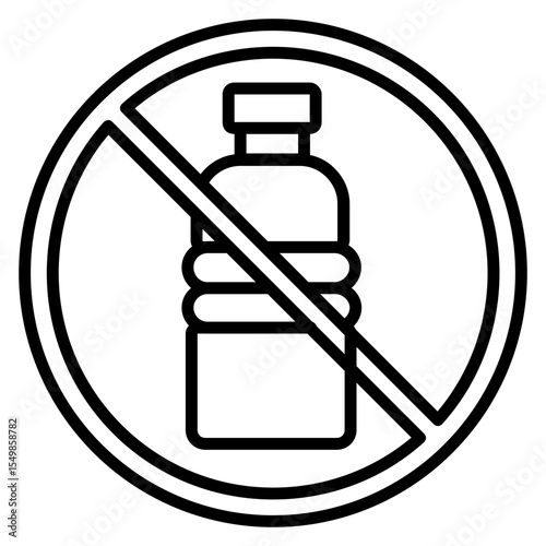 Plastic Ban Symbol Icon
