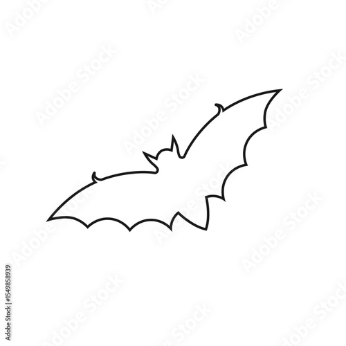 Halloween bat outline vector design isolated template