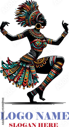 African dance vector white background .