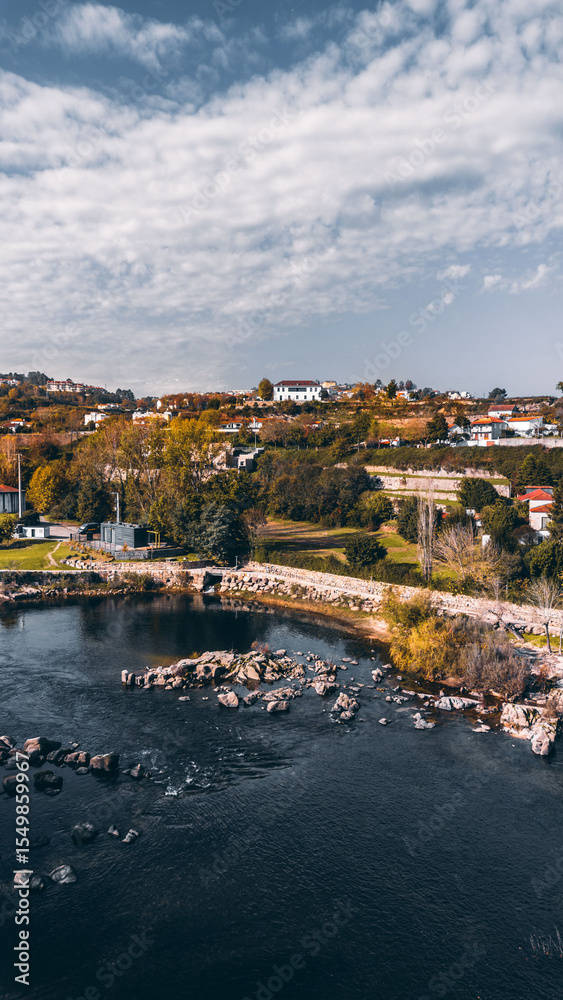 Fototapeta premium Amarante captured with a skyview. Portugal.