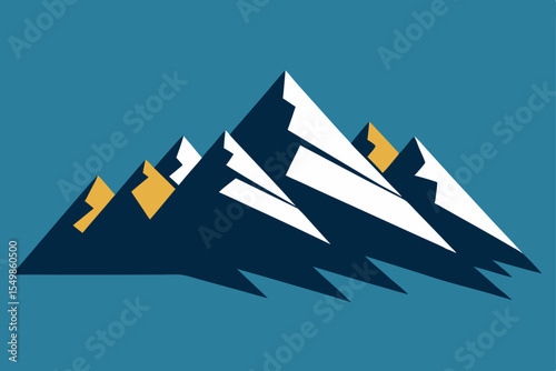 Majestic Mountain Peaks A Stunning Illustration of Alpine Majesty