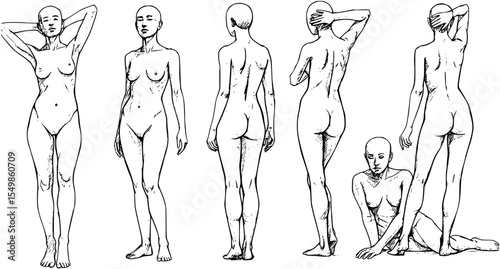 sketch of a naked woman
