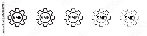 SME, small and medium enterprise icon vector illustration isolated