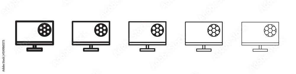 Soccer Live Match On TV icon vector illustration isolated Soccer Live Match On TV icon vector illustration isolated
