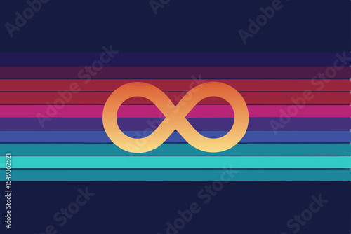 Retro Infinity Symbol A Vibrant Stripes Design Representing Endless Possibilities