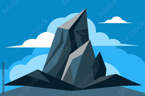 Majestic Mountain Peak A Stunning Illustration of Nature's Grandeur