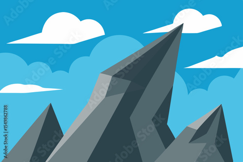 Reaching the Summit A Stunning Mountain Peak Illustration