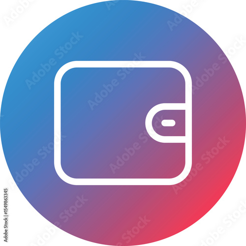 Wallet Line Gradient Circle Background Icon