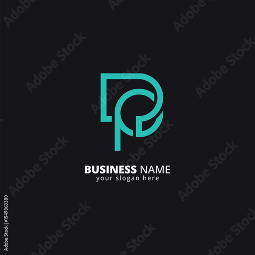 Alphabet D and P Letter Combination Logo, Stylish Corporate Symbol.