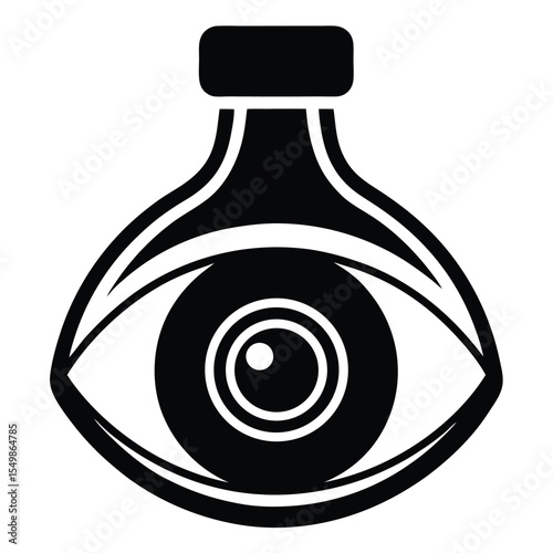 optometrist element isolated contact lens solution on white background
