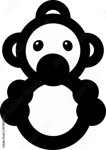 Baby Teething Ring Silhouette Vector Illustration
