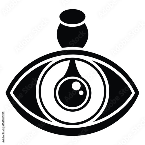 optometrist element isolated contact lens solution on white background