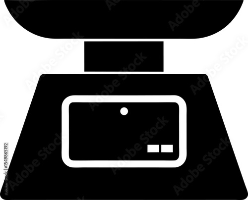 Digital Kitchen Scale Silhouette Vector Illustration