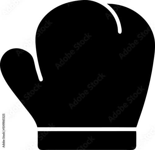 Oven Mitt Silhouette Vector Illustration 