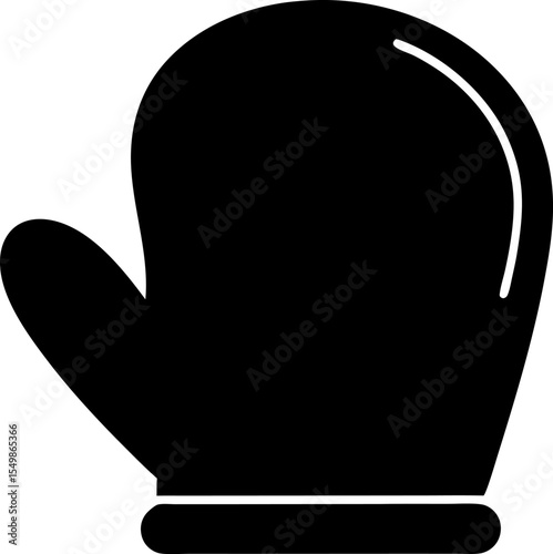 Oven Mitt Silhouette Vector Illustration 