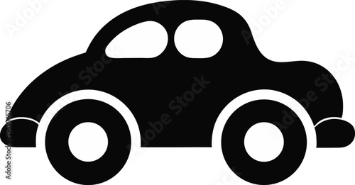 Toy Car For Baby Silhouette Vector Illustration 